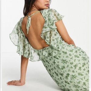 ASOS Floral ruffle midi dress.